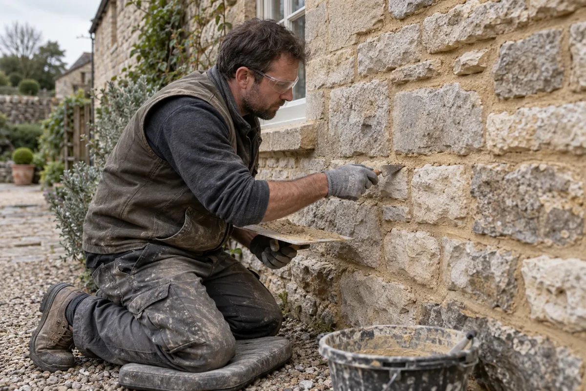 Stone repointing work