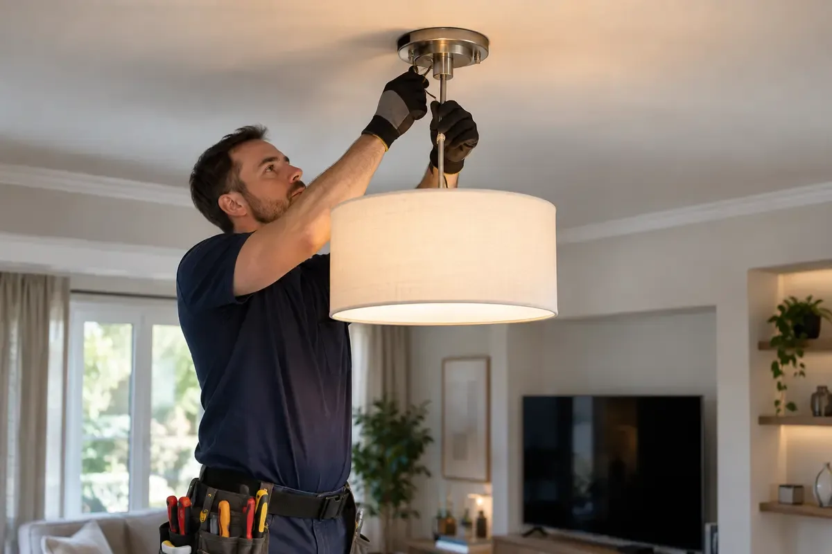 Indoor Light Installation carried out by a professional electrician