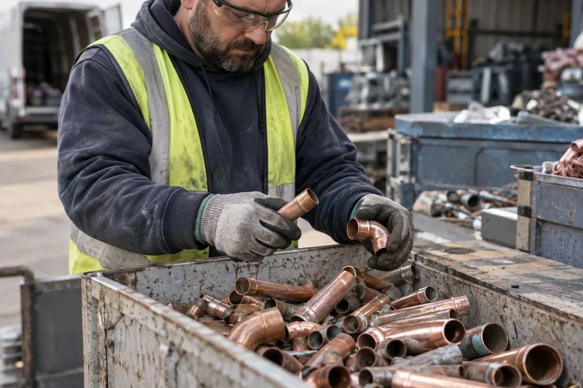 Copper scrap collection work