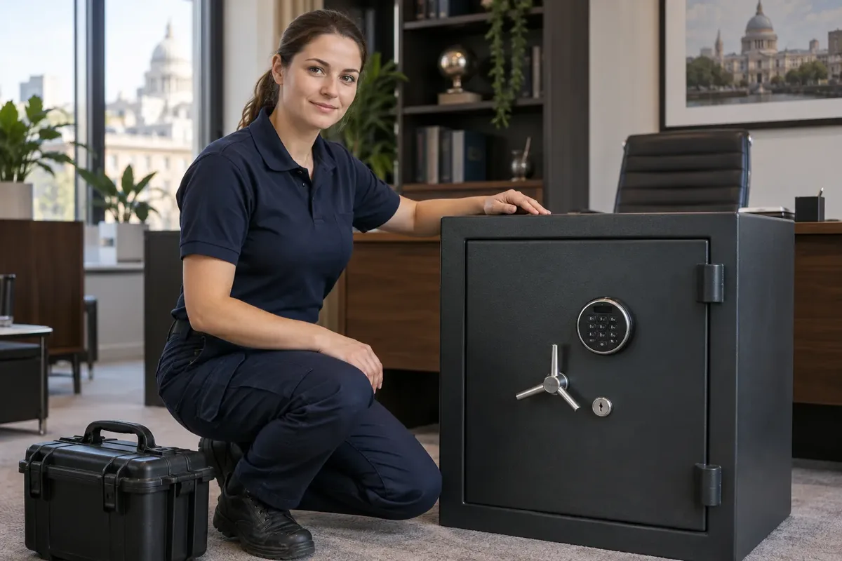 Technician attending an emergency safe opening callout