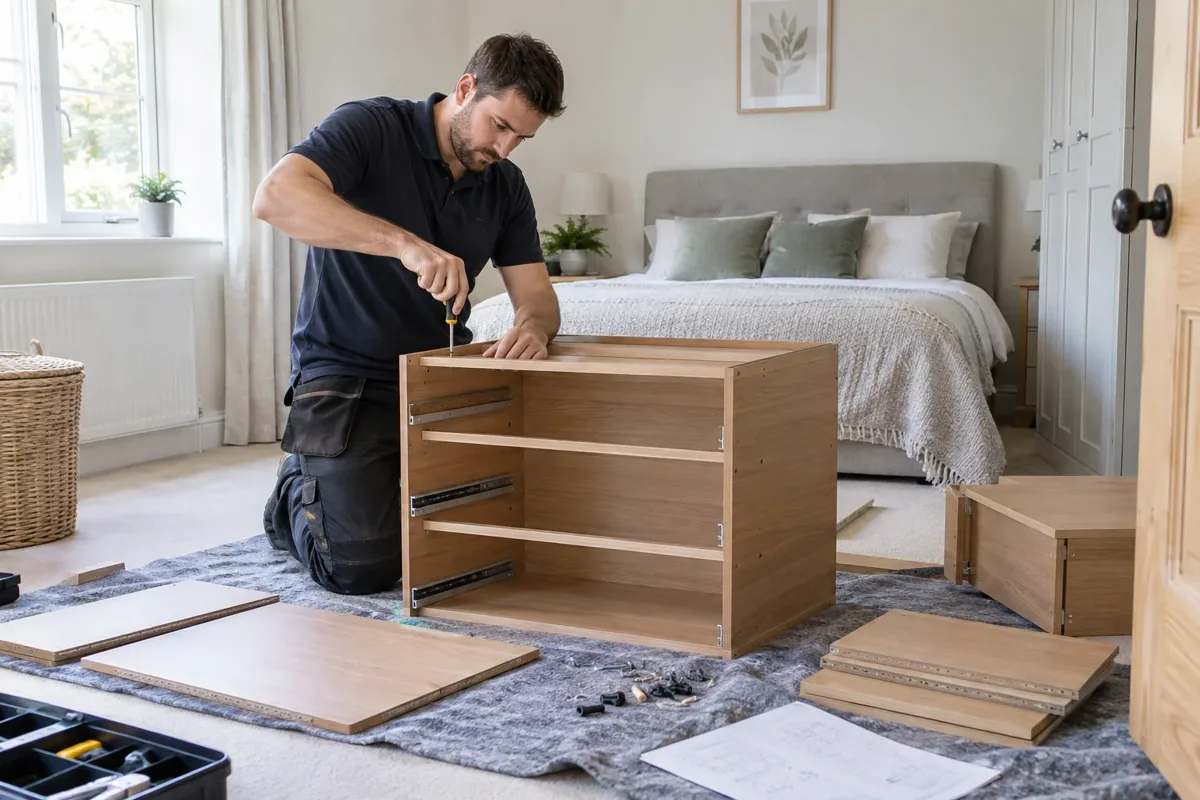 Flat pack furniture assembly work