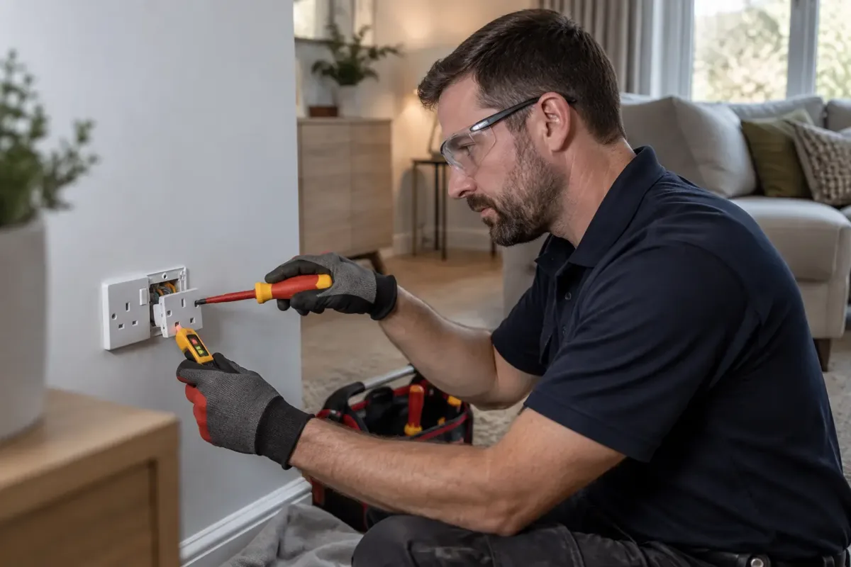 electrical socket repairs carried out by a qualified electrician