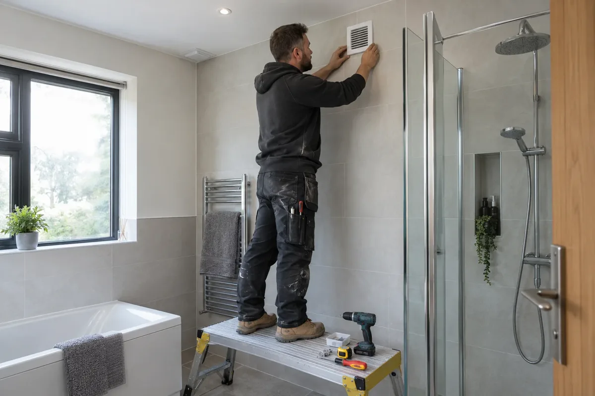 Bathroom extractor installation work