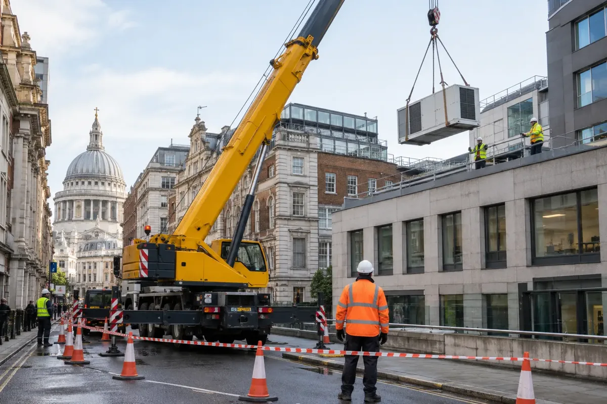 Mobile crane ready for an urgent planned lift