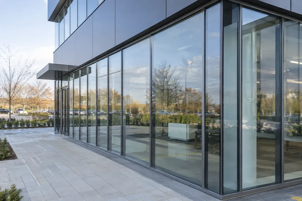 Completed office glazing